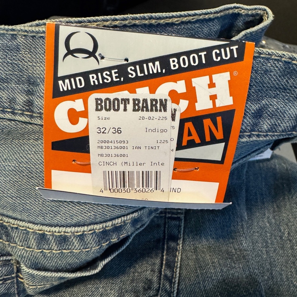 NEW Cinch Ian Slim Bootcut Jeans Men's 32X36 Indigo Landman Yellowstone Cowboy - Picture 3 of 10